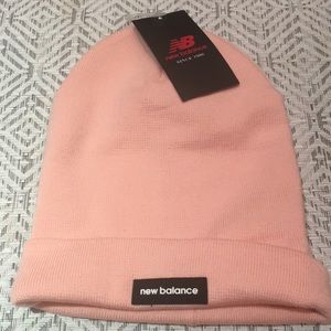 New Balance Cuffed Knit Beanie Hat, adult, one size pink